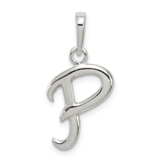 Sterling Silver Letter P Initial Pendant Charm