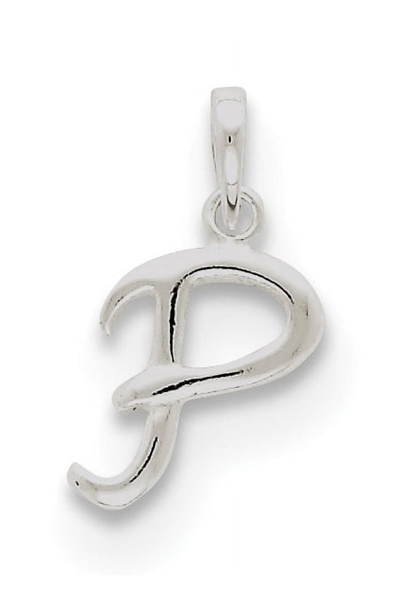 Sterling Silver Letter P Initial Pendant Made In India qc6512p