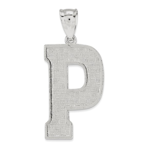 Sterling Silver Letter P Initial Pendant Made In United States qc2766p