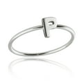 thumbnail image 1 of Sterling Silver Letter P Stacking Ring Band, Sizes 5, 6, 7, 8, 9, 10 (10), 1 of 10