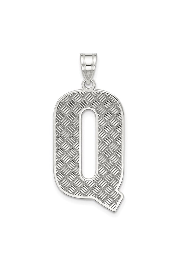 Sterling Silver Letter Q Initial Pendant