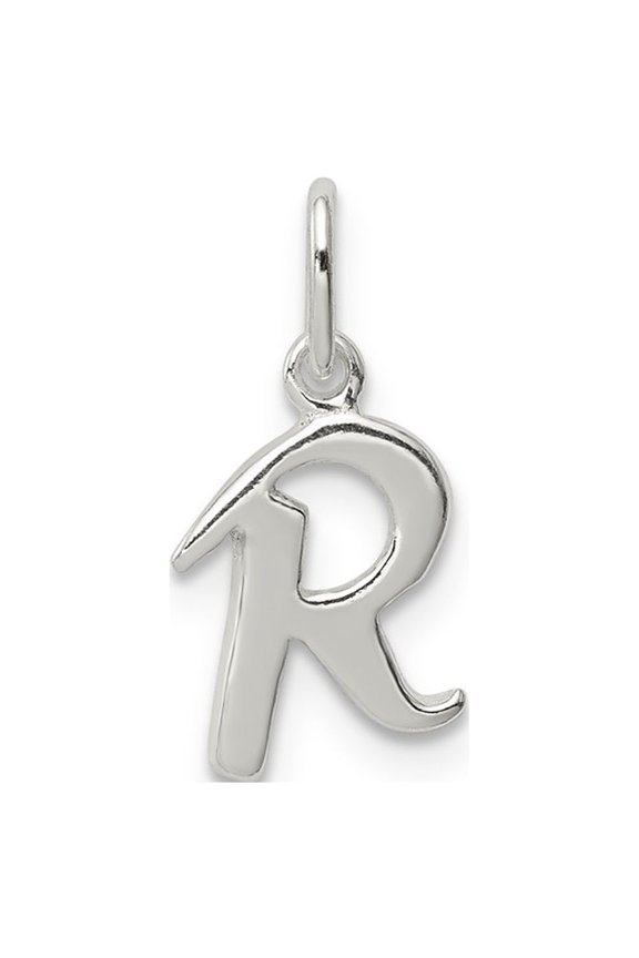 Sterling Silver Letter R Initial Charm Pendant