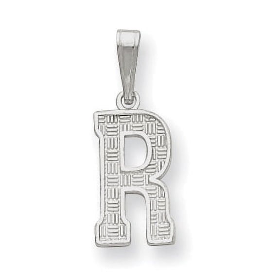 Jewelry by Sweet Pea Sterling Silver Rhodium-plated Letter R Initial Pendant