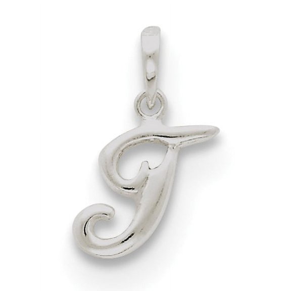 Sterling Silver Letter T Initial Pendant Made In India qc6512t