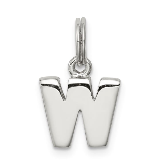 Sterling Silver Letter W Initial Charm Pendant