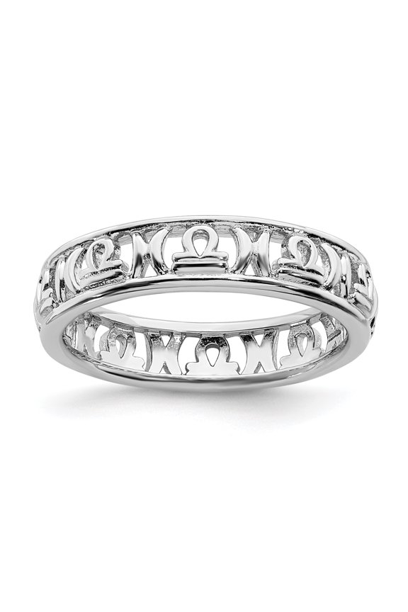 Sterling Silver Libra Zodiac Ring