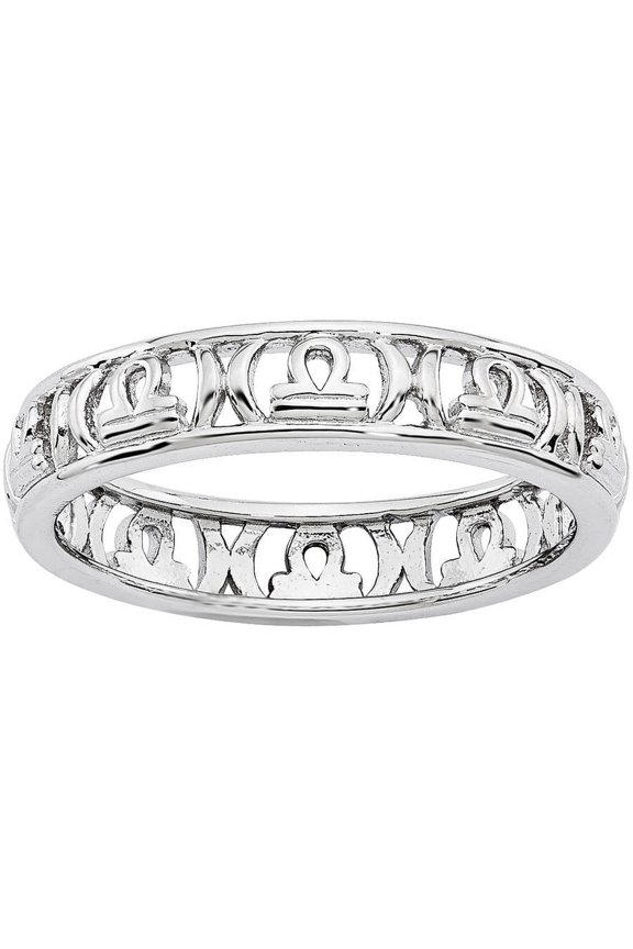 Sterling Silver Libra Zodiac Ring