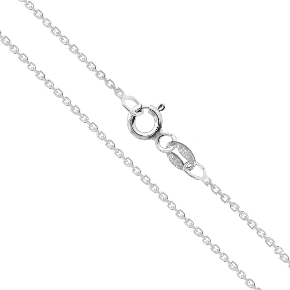 Sterling Silver Light Cable Chain 1.2mm Solid 925 Rolo Link Necklace 20" Jewelry Female Unisex