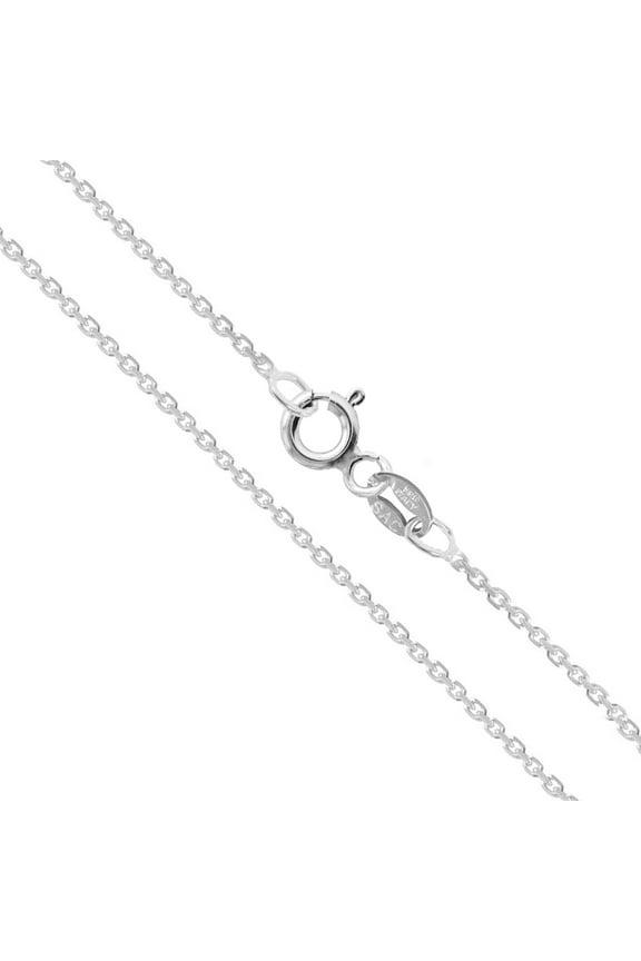 Sterling Silver Light Cable Chain 1.2mm Solid 925 Rolo Link Necklace 20" Jewelry Female Unisex