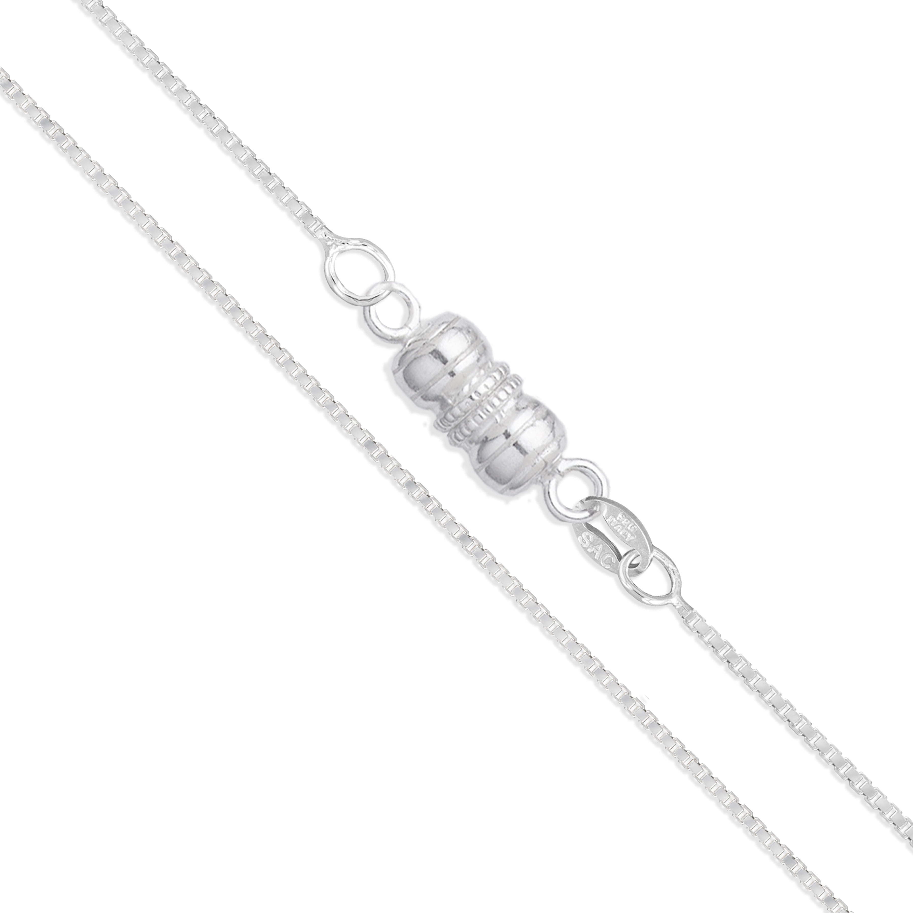 Sterling Silver Light Cable Chain 1.4mm Solid 925 Rolo Link Wide Magnetic Clasp Necklace 22" Jewelry Female