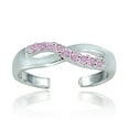 thumbnail image 1 of Sterling Silver Light Pink CZ Infinity Toe Ring, 1 of 2