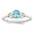 thumbnail image 1 of 925 Sterling Silver Polished Light Swiss Blue Topaz Ring Size 10 2mm Wide -  Jewelry Gift for Mom, 1 of 5