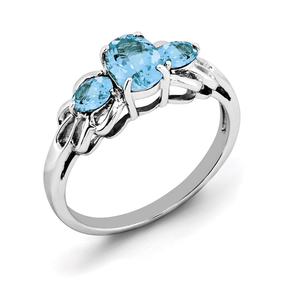 Sterling Silver Rhodium Sky Blue Topaz Ring QR2905LSBT