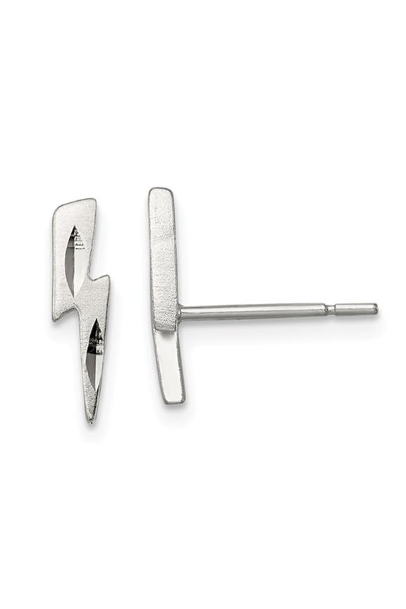 Gem & Harmony Sterling Silver Lightning Bolt Post Earrings for Women