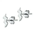 thumbnail image 1 of Sterling Silver Lightning Bolt Zig Zag Modern High Polish Earrings 925 New Jewelry Female Unisex, 1 of 3