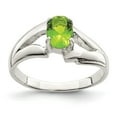 thumbnail image 1 of Sterling Silver Lime Green Oval CZ Ring, 1 of 5