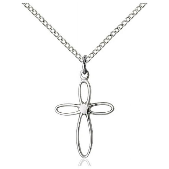 Sterling Silver Lite Curb Chain 3/4 x 1/2 inches with Sterling Silver Lite Curb Chain