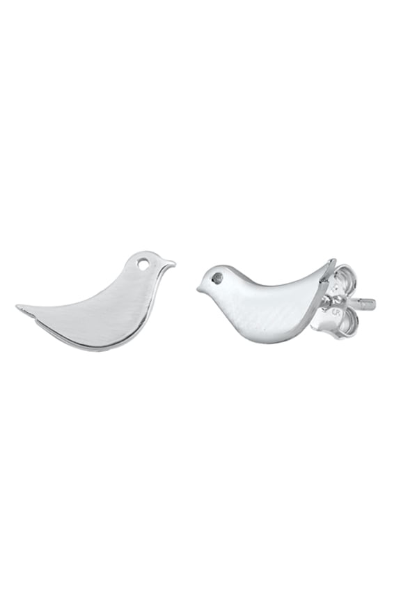 Sterling Silver Little Dove Bird High Polish Animal Peace Earrings 925 New Jewelry Female Unisex