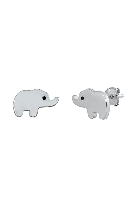 Sterling Silver Little Elephant Stud Earrings