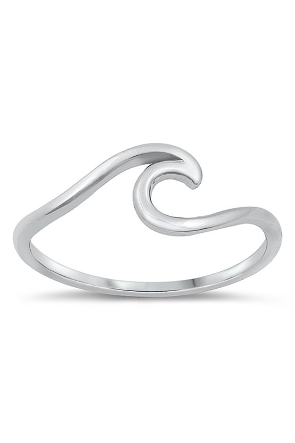 Sterling Silver Little Open Wave Ring Size 8