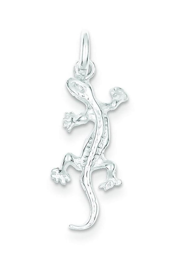 Sterling Silver Lizard Charm Pendant Gecko Jewelry
