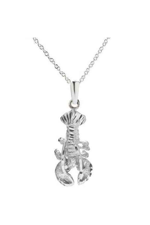 Sterling Silver Lobster Pendant Necklace, 18"