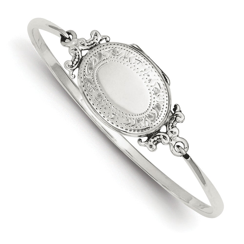 Sterling Silver Locket Bangle - 14.6 Grams - Measures 19.6mm Wide ...