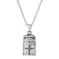 thumbnail image 1 of Queenberry Sterling Silver Locket with Red Cubic Zirconia Cross Pendant Rolo Chain Necklace, 16" + 2" Extender, 1 of 2