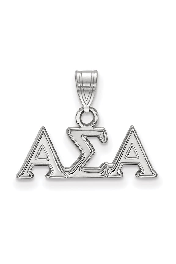 Sterling Silver LogoArt Alpha Sigma Sorority Greek Letters Small Pendant Charm