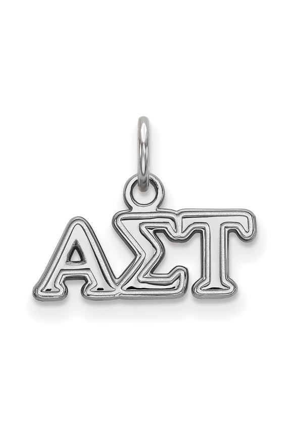 Sterling Silver LogoArt Alpha Sigma Tau Sorority Greek Letters Extra Small Pendant Charm