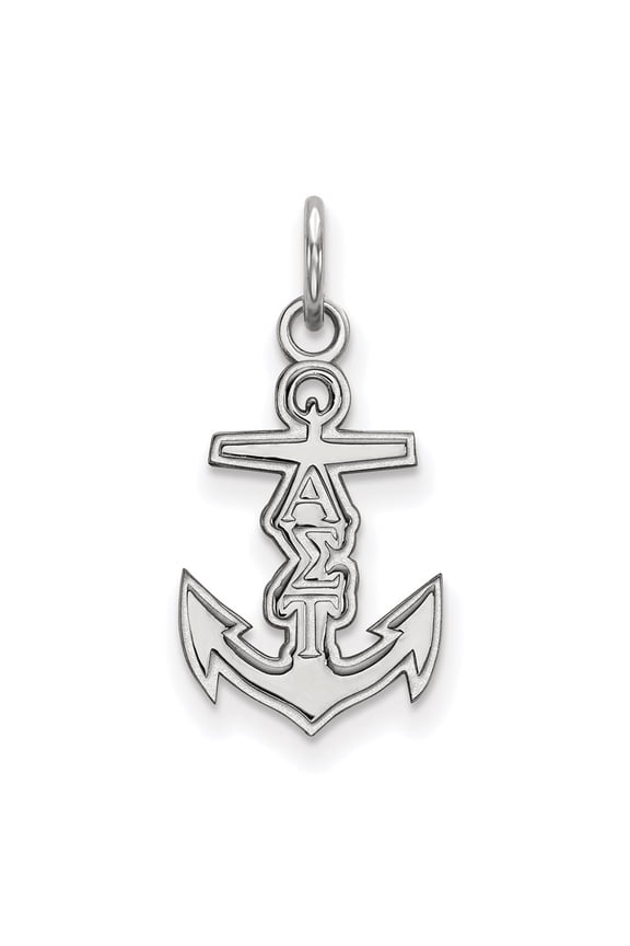 Sterling Silver LogoArt Alpha Sigma Tau Sorority Symbol Extra Small Pendant Charm