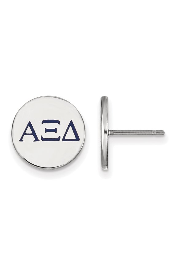 Sterling Silver LogoArt Alpha Xi Delta Enameled Post Earrings Sterling Silver Earrings