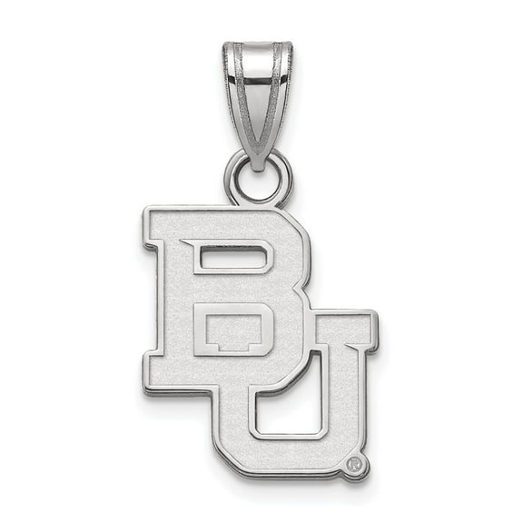 Sterling Silver LogoArt Baylor University Bears Small Pendant Charm