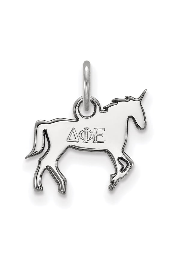 Sterling Silver LogoArt Delta Phi Epsilon Sorority Symbol Extra Small Pendant Charm