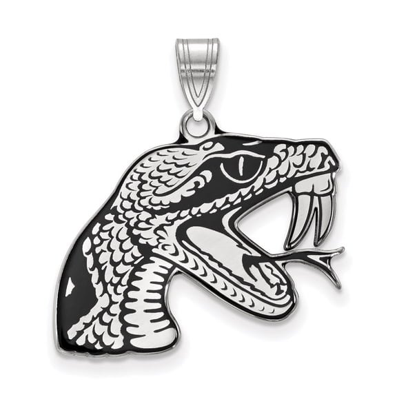 Sterling Silver LogoArt Florida A and M University Rattler Large Enameled Pendant Charm