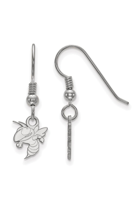 Sterling Silver LogoArt Georgia Institute of Technology Yellow Jacket Extra Small Dangle Wire Earrings Sterling Silver Earrings