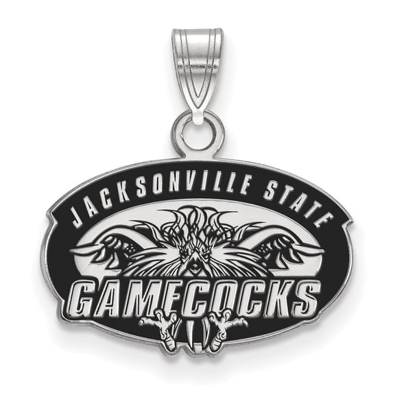 Sterling Silver LogoArt Jacksonville State University Small Enameled Pendant Charm