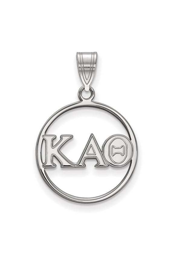 Sterling Silver LogoArt Kappa Alpha Theta Sorority Greek Letters Medium Circle Pendant Charm