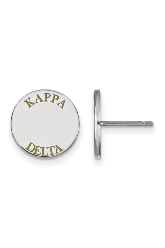 Sterling Silver LogoArt Kappa Delta Enameled Post Earrings Sterling Silver Earrings