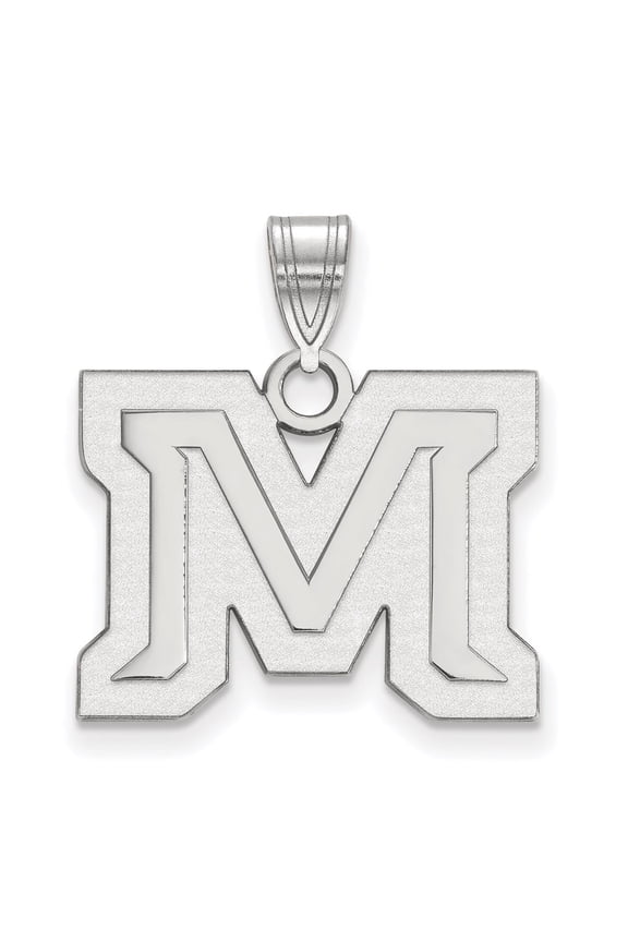Sterling Silver LogoArt Montana State University Letter M Medium Pendant Charm