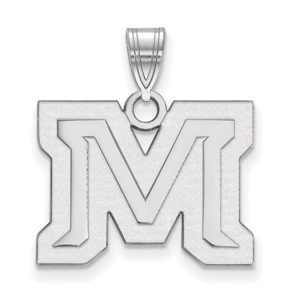 Sterling Silver LogoArt Official Licensed Collegiate Montana State University (MSU) Medium Pendant