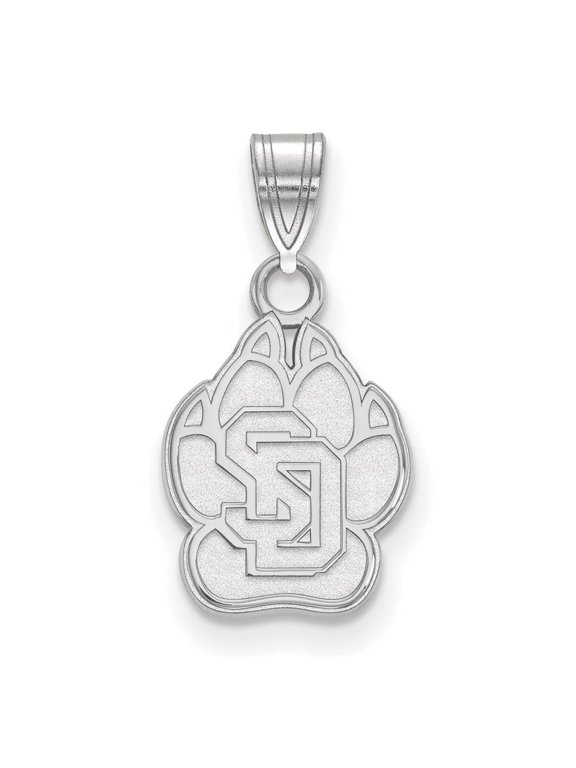 Sterling Silver LogoArt Official Licensed Collegiate University of South Dakota (USD) Small Pendant
