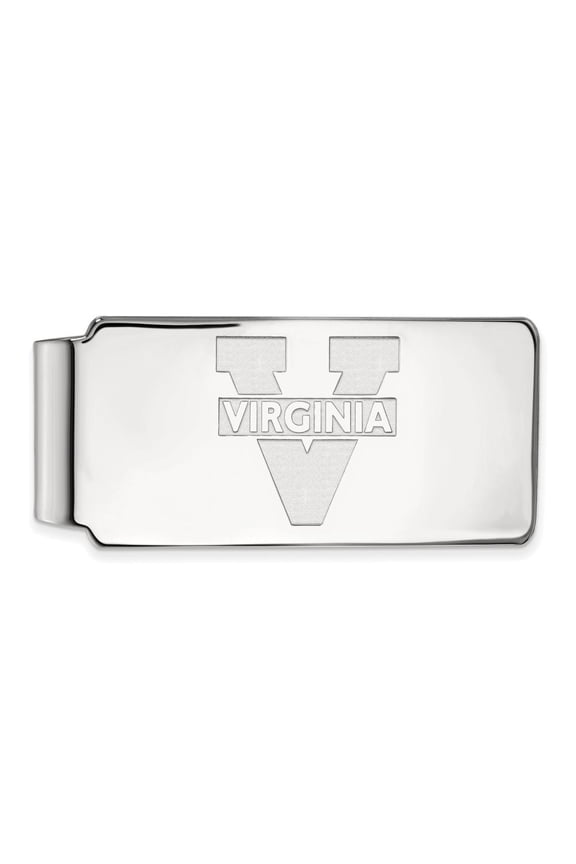 Sterling Silver LogoArt Official Licensed Collegiate University of Virginia (UVA) Money Clip