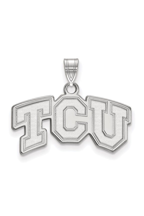 Sterling Silver LogoArt Texas Christian University T-C-U Small Pendant Charm