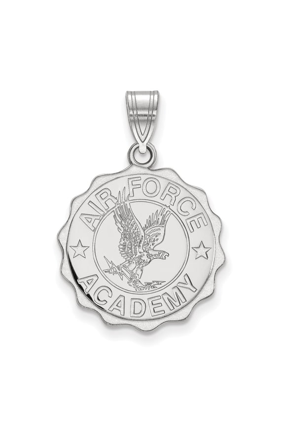 Sterling Silver LogoArt United States Air Force Academy Large Crest Pendant Charm