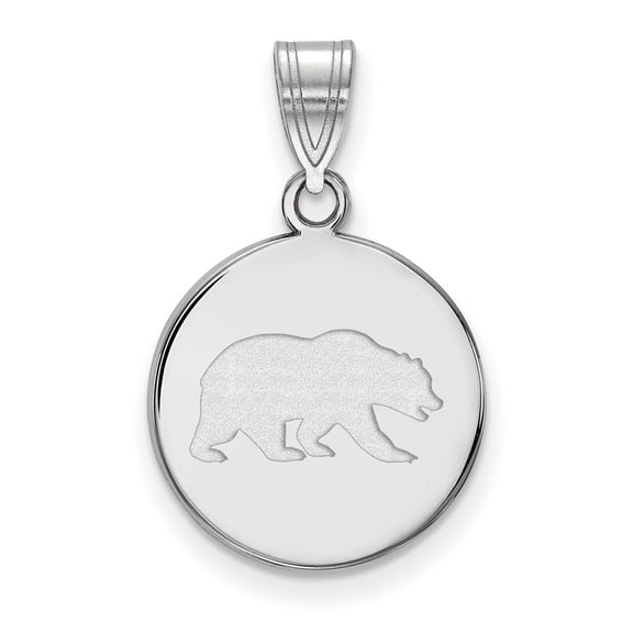 Sterling Silver LogoArt University of California Berkeley Bear Medium Disc Pendant Charm