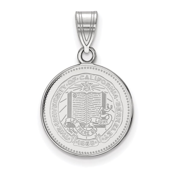 Sterling Silver LogoArt University of California Berkeley Medium Crest Pendant Charm