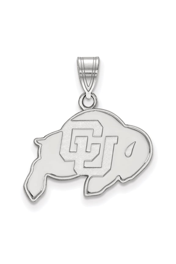 Sterling Silver LogoArt University of Colorado Buffalo Medium Pendant Charm