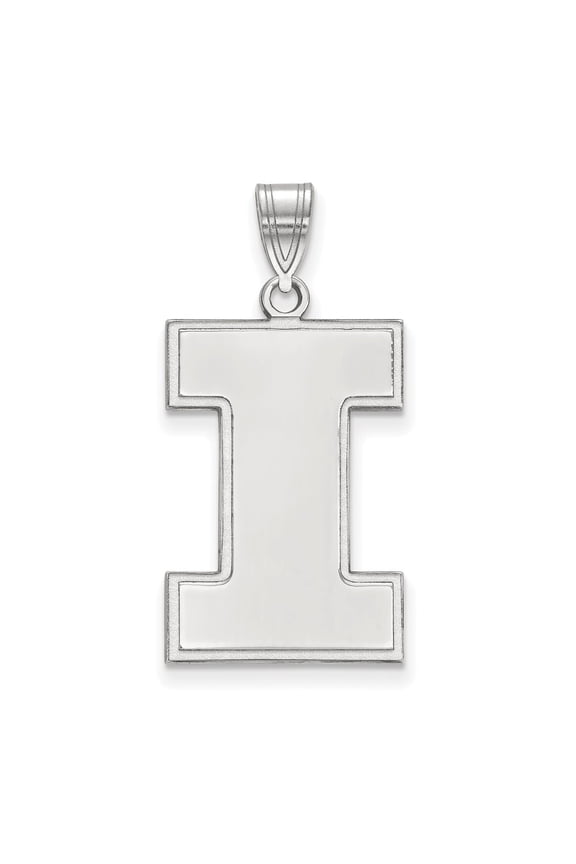 Sterling Silver LogoArt University of Illinois Letter I Extra Large Pendant Charm