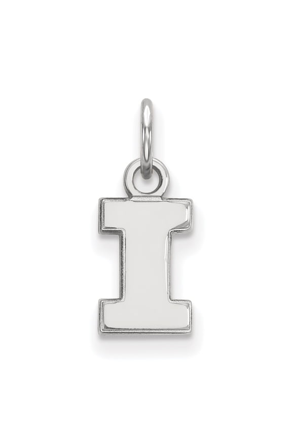 Sterling Silver LogoArt University of Illinois Letter I Extra Small Pendant Charm